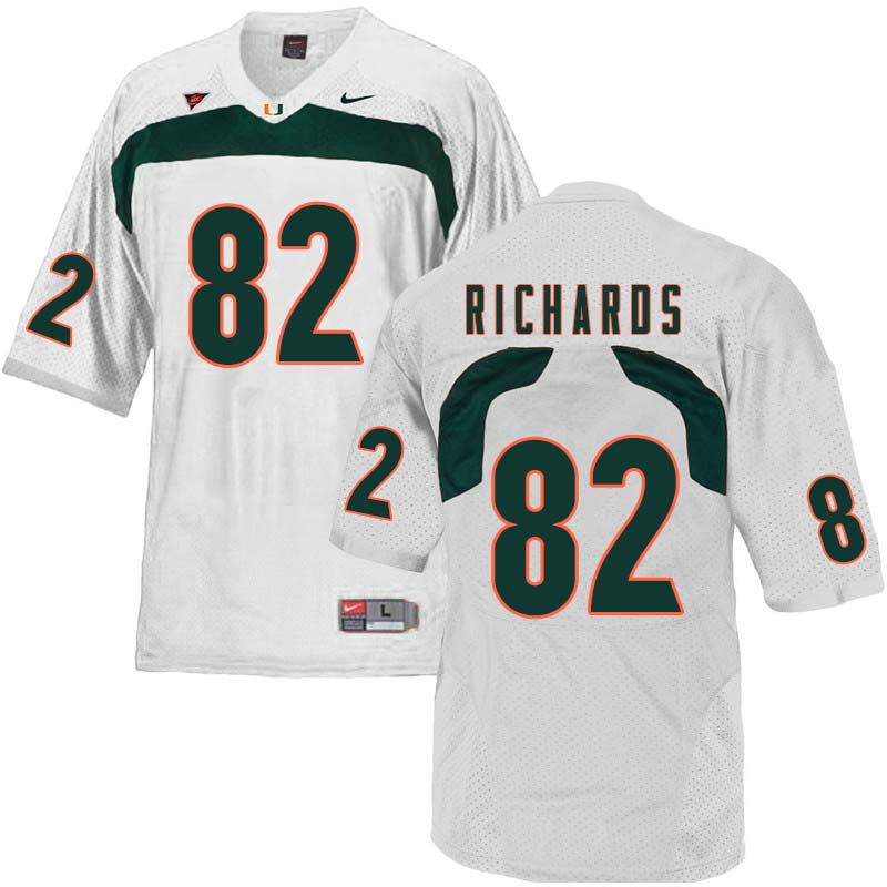 Nike Miami Hurricanes #82 Ahmmon Richards College Football Jerseys Sale-White - Click Image to Close